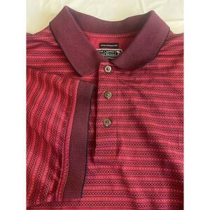 Men's Pebble Beach Luxury Performance Lone Cypress Golf Polo-Cranberry Design-XL